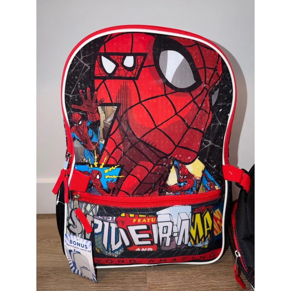 Spiderman backpack with lunch bag